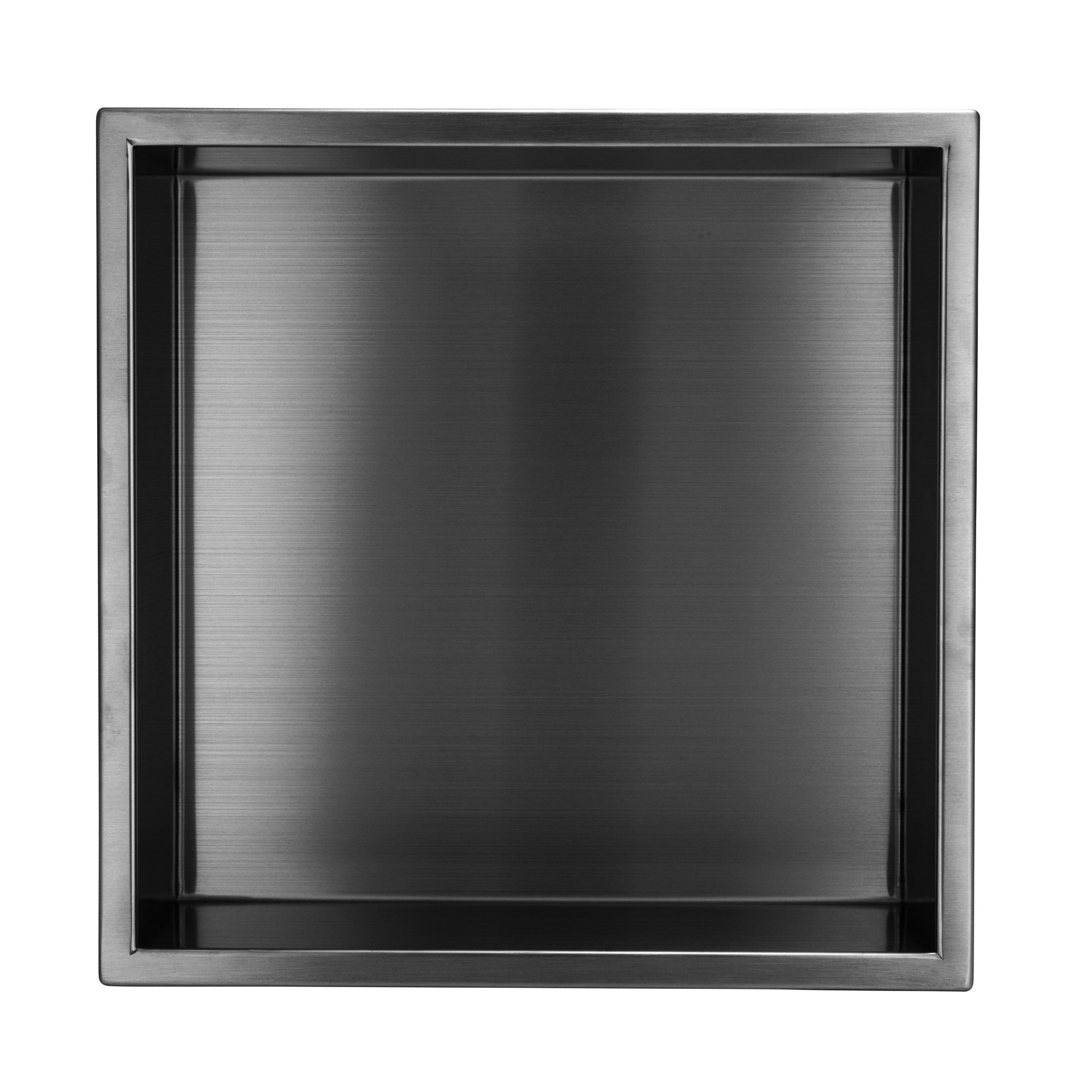 ENKI, SN02, Stainless Steel Recess Shower Niche 300 x 300, Wall Insert Shelf Stainless Steel, Shower Storage for Bathroom Essentials, Gunmetal Black image